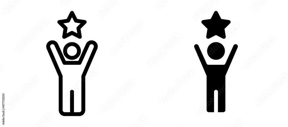 Self confidence icon in black modern and lines and solid Self confidence icon in black modern and lines and solid