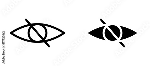 Blindness icon in black modern and lines and solid
