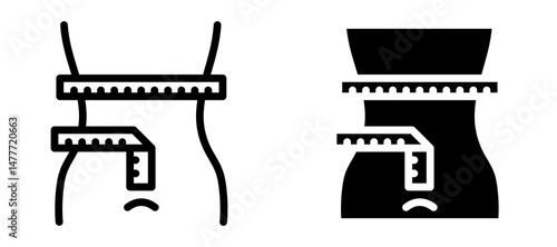 Weight loss icon in black modern and lines and solid