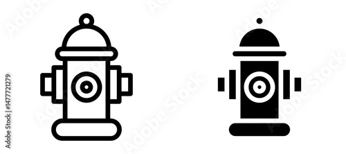 Fire hydrant icon in black modern and lines and solid