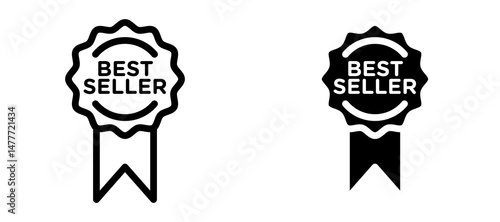 Best seller icon in black modern and lines and solid
