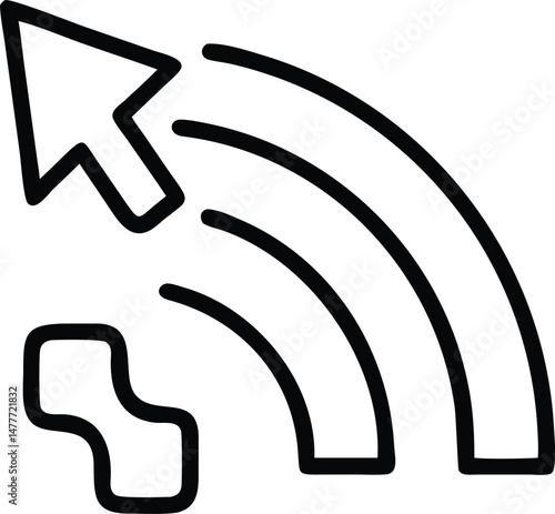 A wireless internet connection symbol or Wi-Fi network icon design