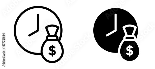 Long term investment icon in black modern and lines and solid