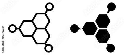 Hormones icon in black modern and lines and solid