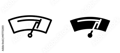 car windscreen icon in black modern and lines and solid