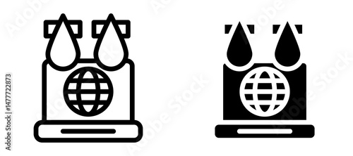 Ddos icon in black modern and lines and solid
