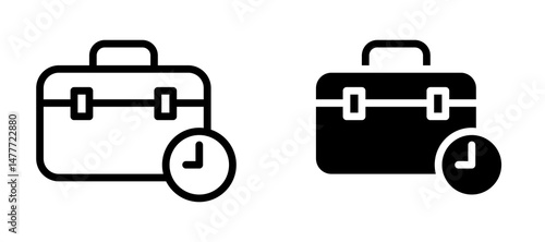 Work experience icon in black modern and lines and solid