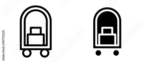 Hotel service icon in black modern and lines and solid