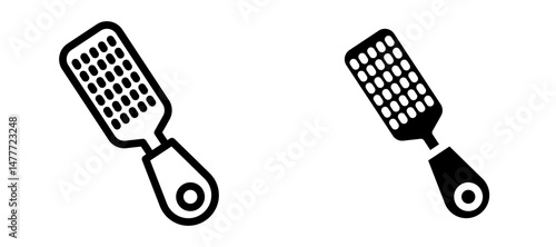Microplane grater icon in black modern and lines and solid