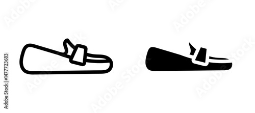 Loafer icon in black modern and lines and solid
