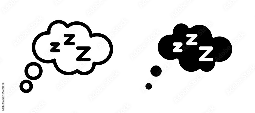 Zzz icon in black modern and lines and solid Zzz icon in black modern and lines and solid