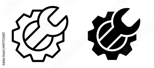 Customized icon in black modern and lines and solid