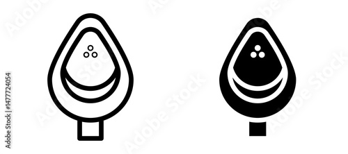 Urinal icon in black modern and lines and solid