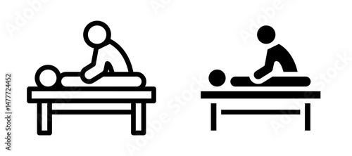 Massage icon in black modern and lines and solid
