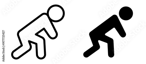 Tired icon in black modern and lines and solid