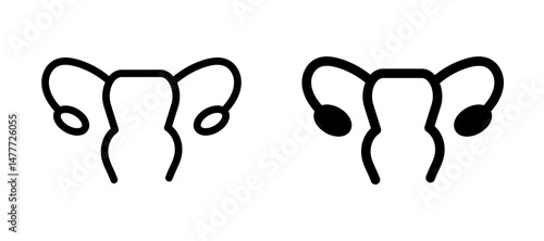 Gynecology icon in black modern and lines and solid