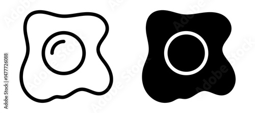 Omelet icon in black modern and lines and solid