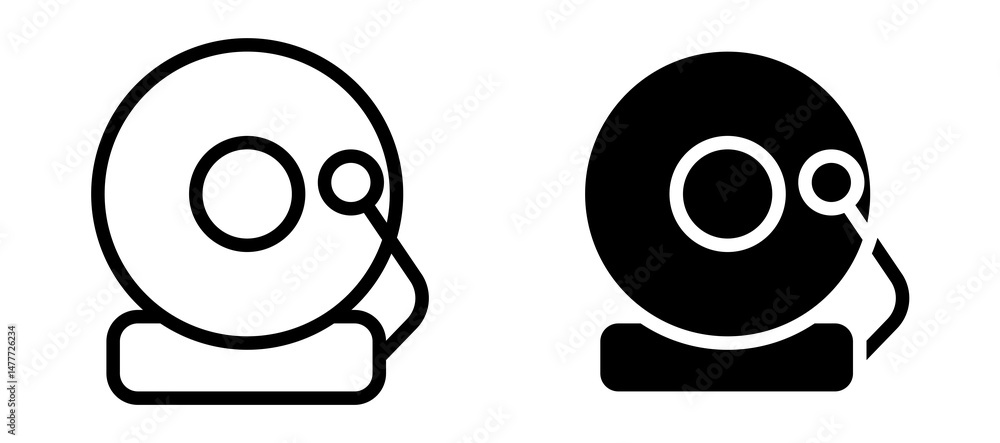 Naklejka premium Bell school icon in black modern and lines and solid