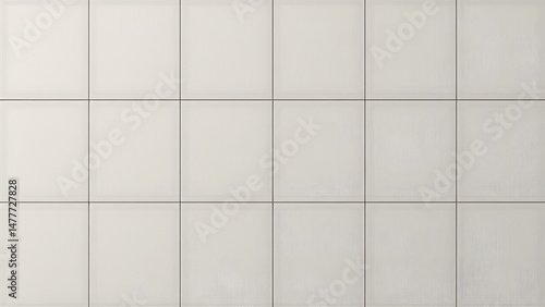 Square porcelain tiles with minimalist geometric cement pattern. Subtle design, quiet sophistication, high-resolution, refined simplicity.