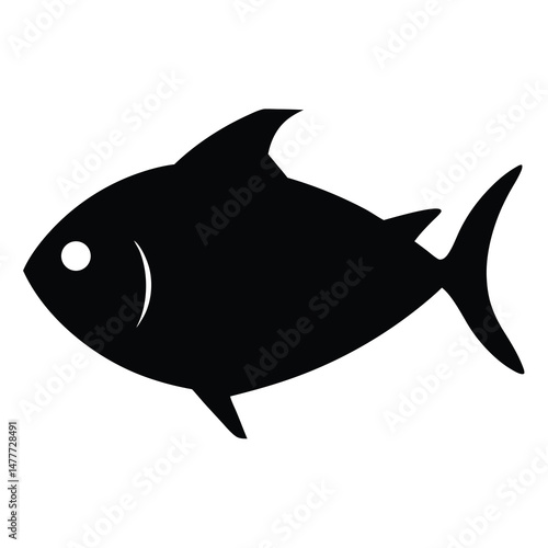albacore tuna vector silhouette icon - ideal for fishing logos, seafood icons, and aquatic-themed graphics.