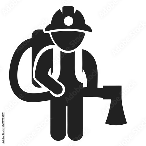 Brave Rescue by Firefighter Clipart