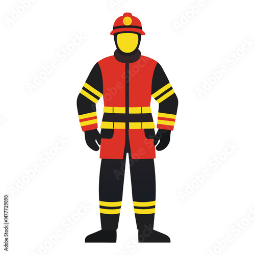 Firefighter Saving Life Vector Illustration