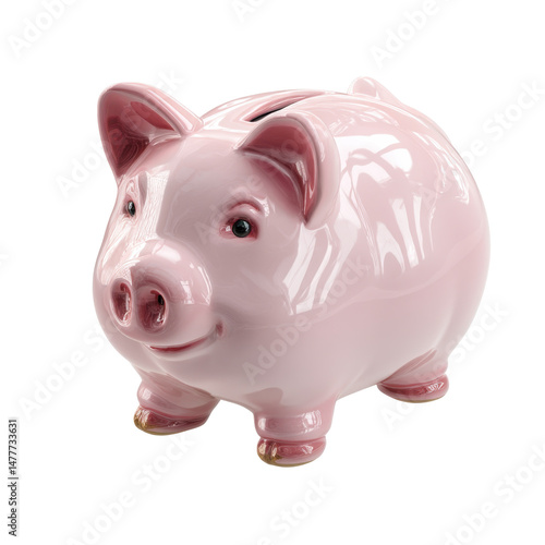 Mini piggy bank, ultra realistic uhd photo, on transparent background