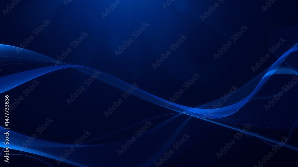 Naklejka premium Abstract blue wave background design with elegant flowing lines perfect for website banners or digital presentations.