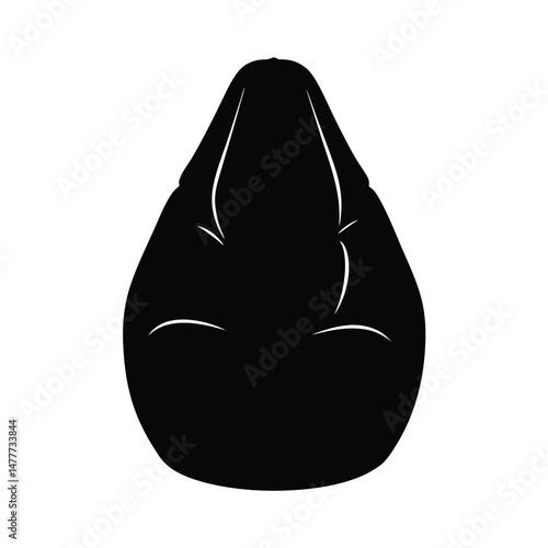 bean bag vector silhouette icon - perfect for furniture icons, decals, or eps crafts.