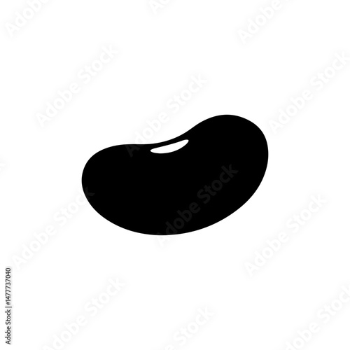 Kidney bean silhouette vector flat illustration on white background.