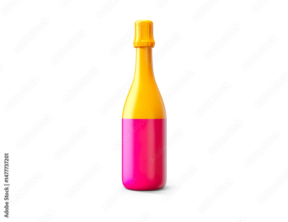 3D Champagne Bottle Isolated on White on a Transparent Background 3D Champagne Bottle Isolated on White on a Transparent Background