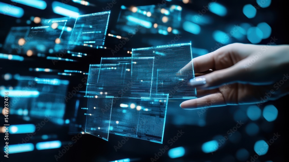 Fototapeta premium Efficient Document Governance: Digital tools streamline compliance and risk control for seamless document management.