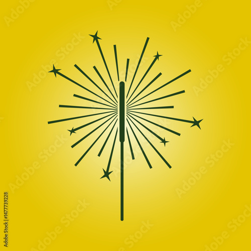 Burning sparkler trendy artwork attractive abstract vector illustration colorful applicable design
