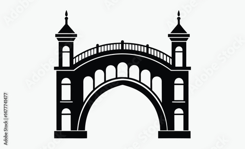 bridge silhouette, bridge silhouette vector, suspension bridge icon, architectural span shape, black bridge graphic, structural bridge design, landmark bridge outline, minimal bridge symbol, urban bri