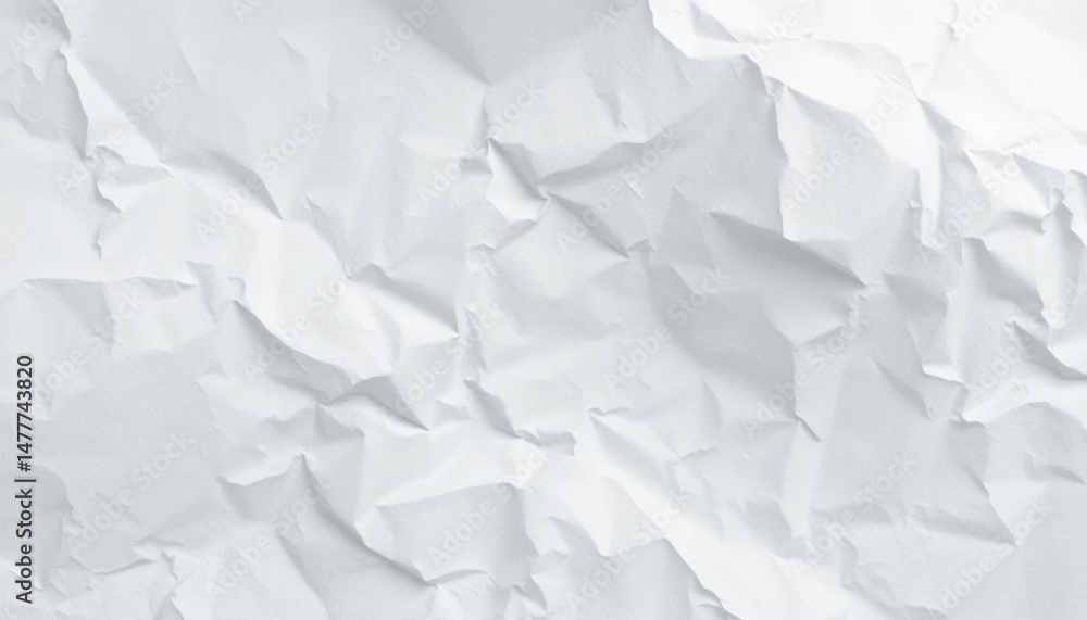 Obraz premium Delicate textured white paper creating intricate patterns of folds and creases, ideal for backgrounds