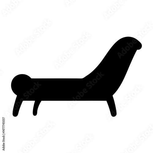 chaise lounge vector silhouette icon - perfect for furniture icons, decals, or SVG crafts.
