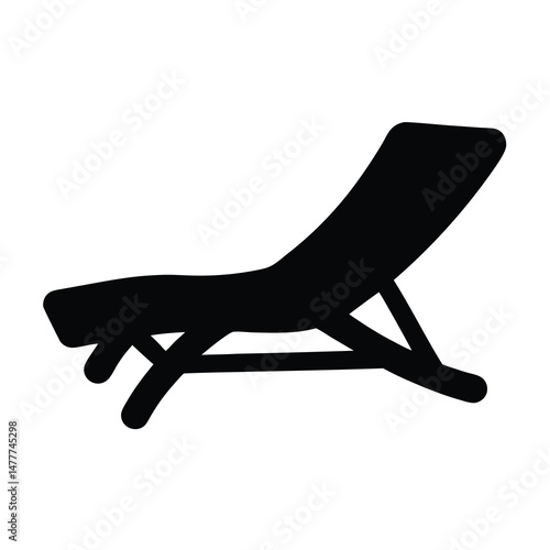 chaise lounge vector silhouette icon - perfect for furniture icons, decals, or eps crafts.
