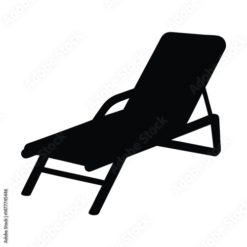 chaise lounge vector silhouette icon - perfect for furniture icons, decals, or eps crafts.