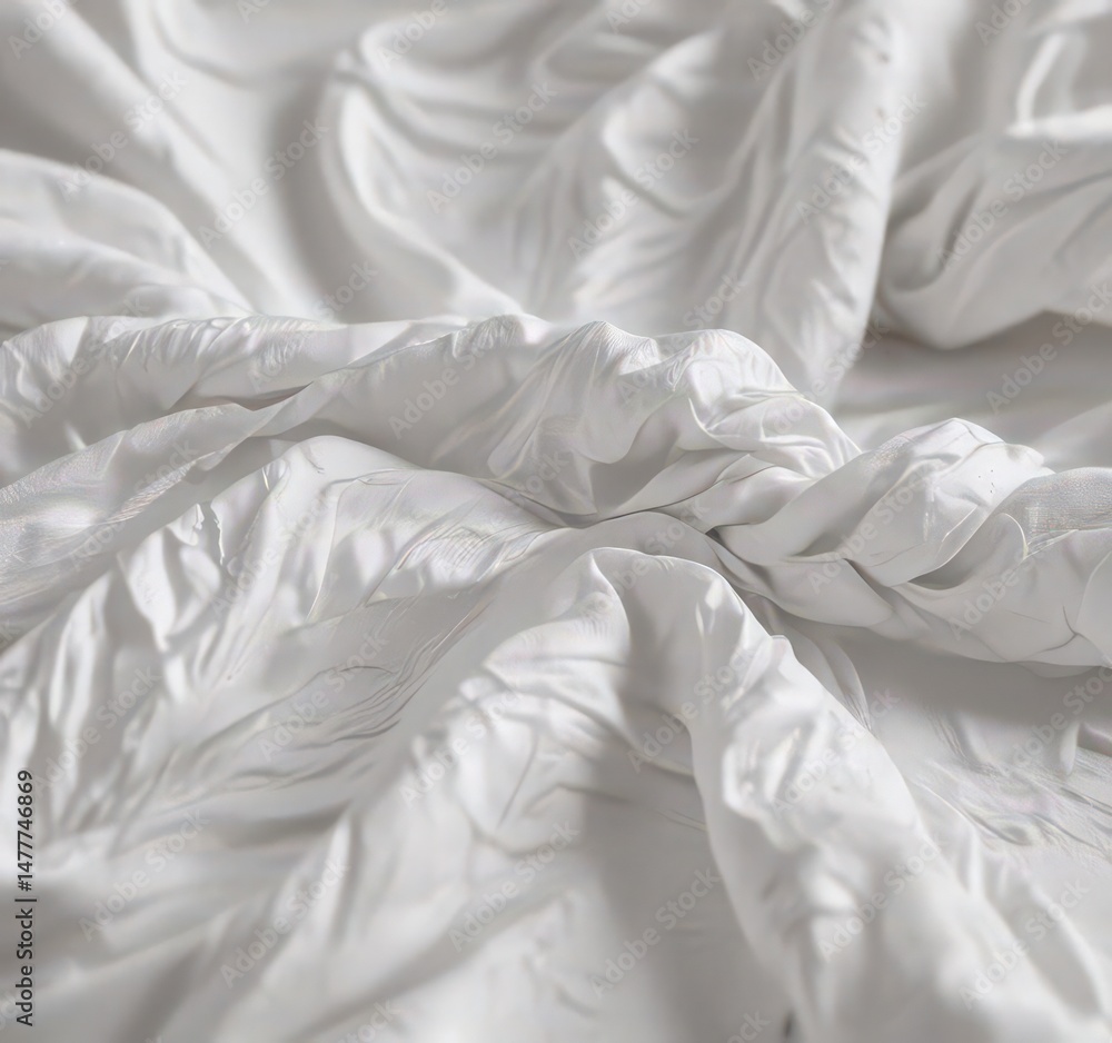Subtle crinkles and folds in a white fabric, showing a soft, delicate pattern , cotton, soft Subtle crinkles and folds in a white fabric, showing a soft, delicate pattern , cotton, soft