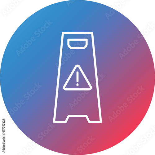 Wet Floor Line Gradient Circle Background Icon