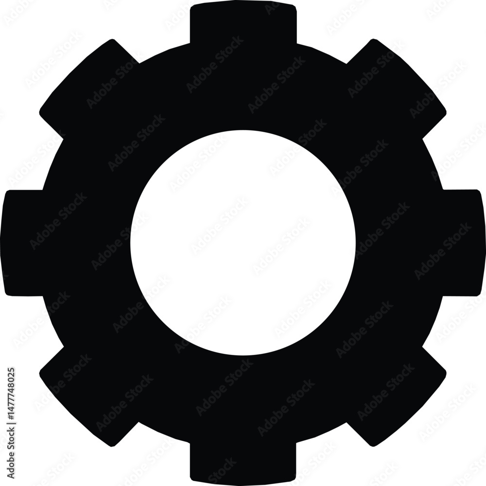 Silhouette of a Gear Icon – Minimalist Black Engineering and Settings Symbol – Machinery, Mechanical Process, and Configuration Representation for Digital and Industrial Use Silhouette of a Gear Icon – Minimalist Black Engineering and Settings Symbol – Machinery, Mechanical Process, and Configuration Representation for Digital and Industrial Use