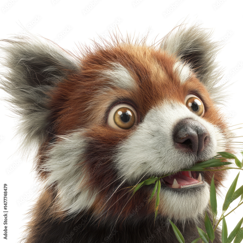 Obraz premium Playful red panda portrait nature reserve animal photography lush environment close-up wildlife concept