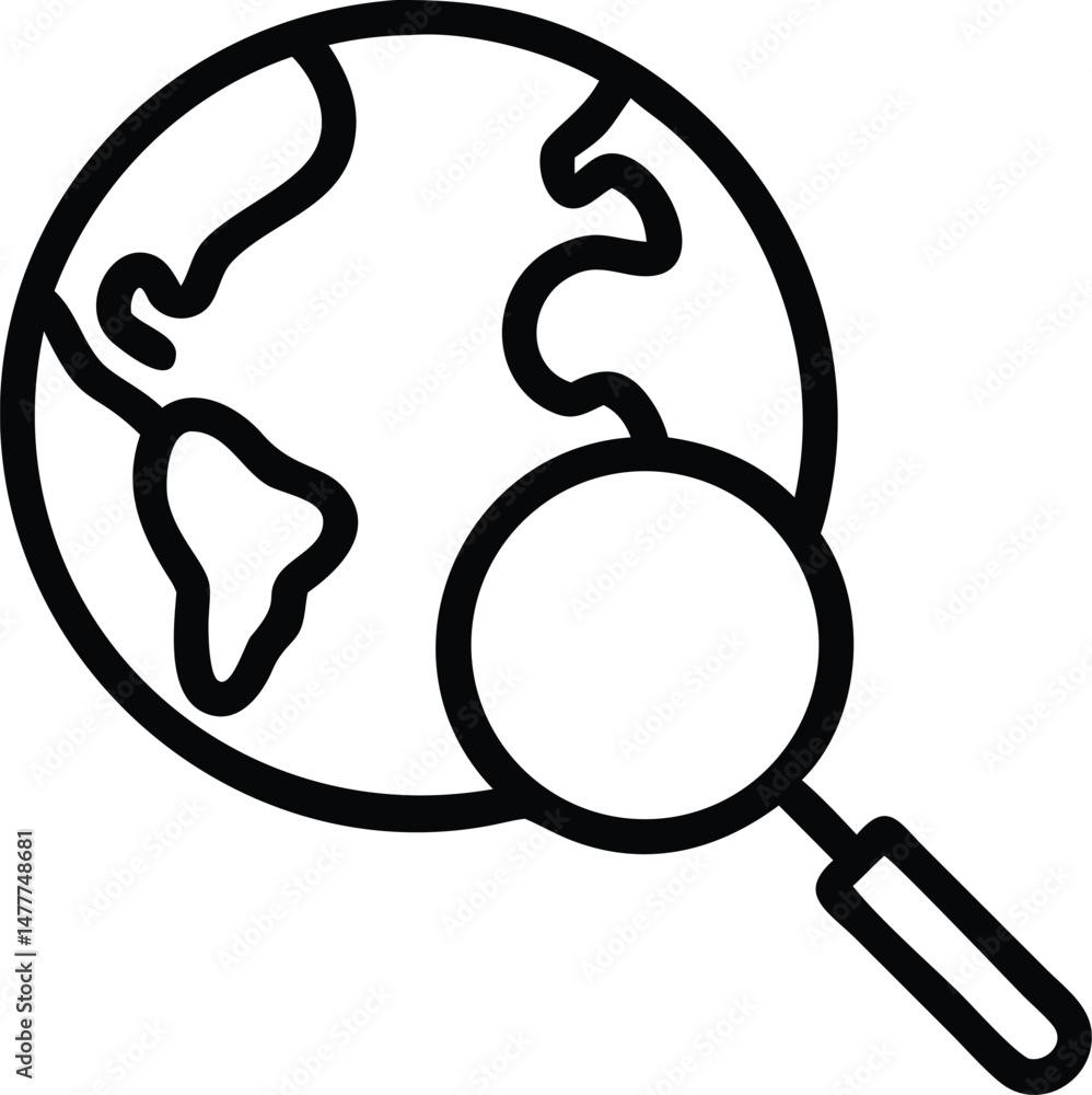 Vector magnifying glass icon with a question mark illustration Vector magnifying glass icon with a question mark illustration