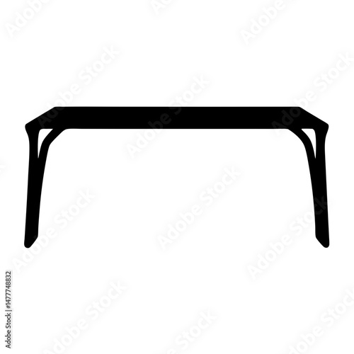 computer desk vector silhouette icon - perfect for furniture icons, decals, or SVG crafts.