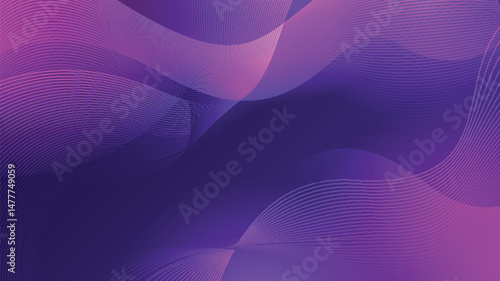 Wavy luxury abstraction in gradient violet tones