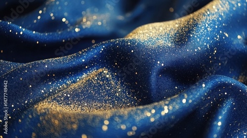 a luxurious and glamourous blue background with golden dust