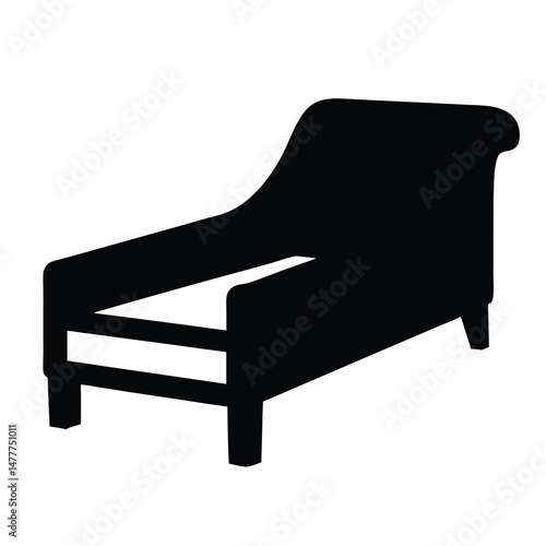 daybed vector silhouette icon - perfect for furniture icons, decals, or eps crafts.