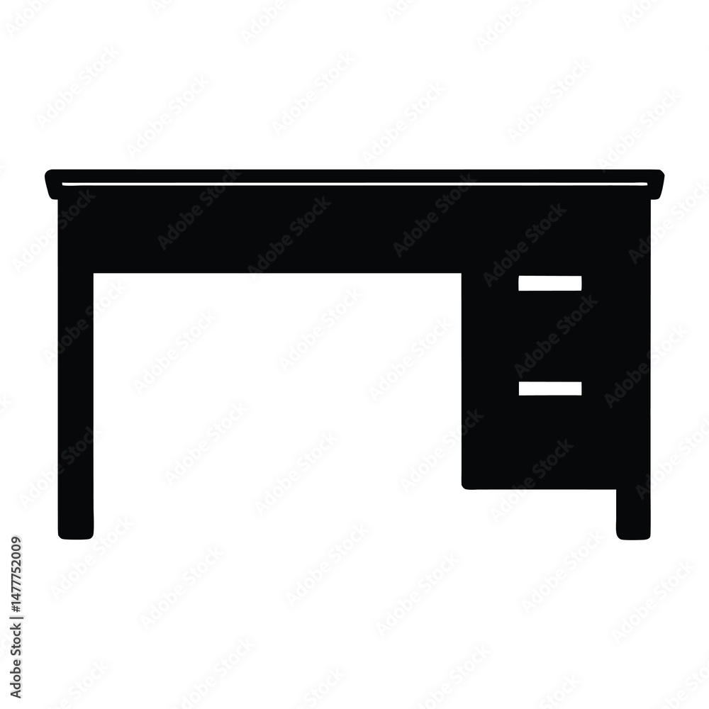 desk vector silhouette icon - perfect for furniture icons, decals, or eps crafts. desk vector silhouette icon - perfect for furniture icons, decals, or eps crafts.