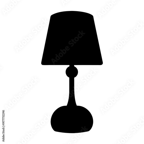 desk lamp vector silhouette icon - perfect for furniture icons, decals, or SVG crafts.