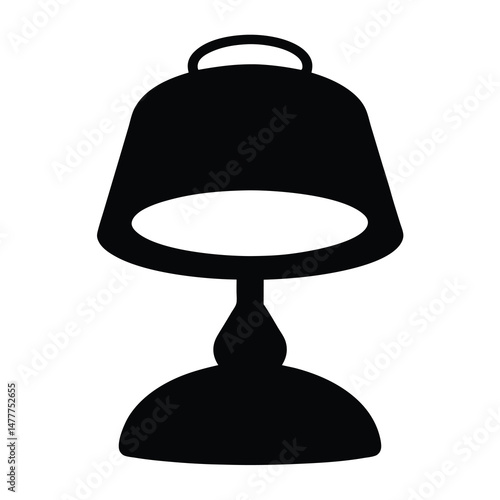 desk lamp vector silhouette icon - perfect for furniture icons, decals, or eps crafts.